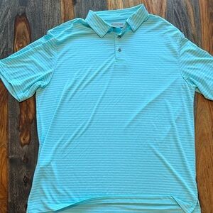 PGA Tour Aqua Micro-Stripe Polo